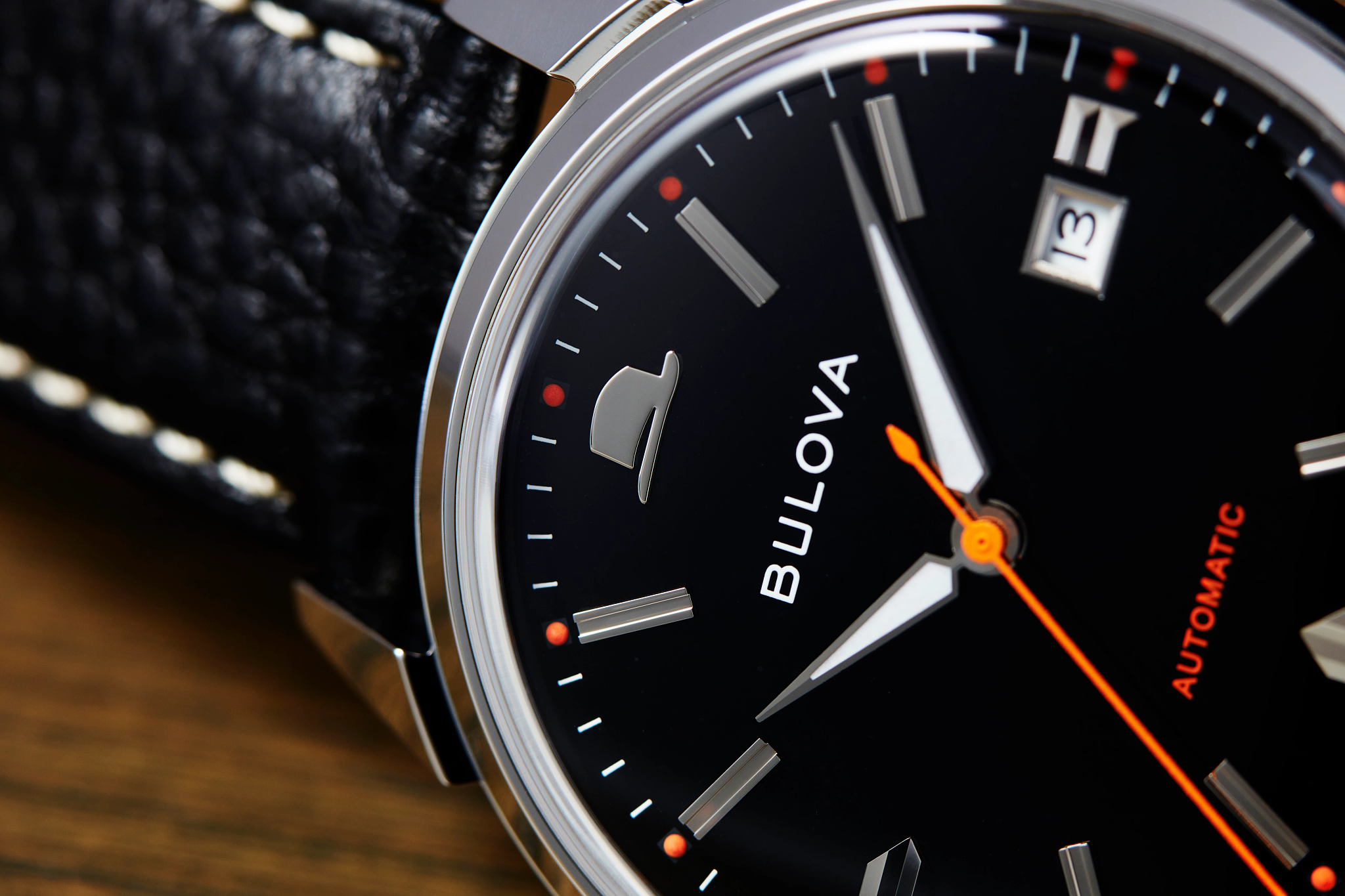 Black Dial Leather Strap Summer Wind 96B381 | Bulova